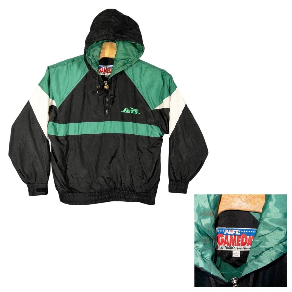 Vtg‎ NFL Game Day New York Jets Puffer Jacket Mens Large Football